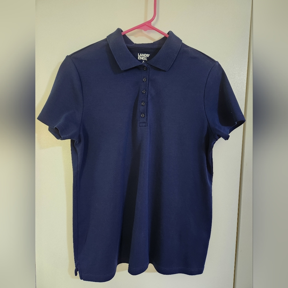 Lands' End Women's Dark Navy Polo Shirt